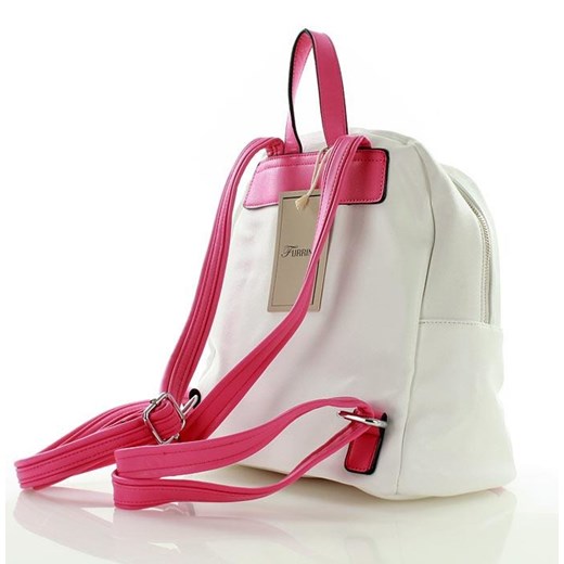 Sportowy plecak biały z różowym  Furrini One Size okazyjna cena merg.pl 