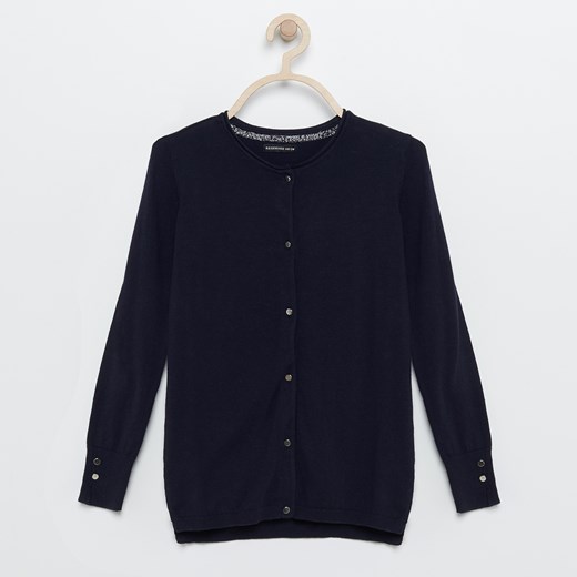 Reserved - Dopasowany sweterek - Granatowy czarny Reserved 158 