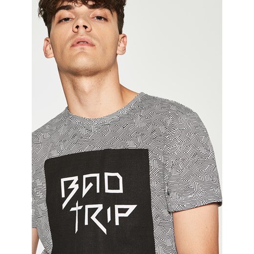 House - T-shirt z nadrukiem bad trip - Biały szary House XL 