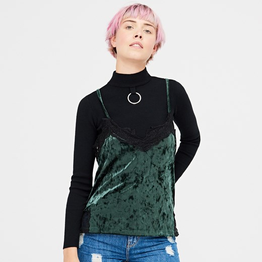 Cropp - Ladies` blouse - Zielony zielony Cropp XS 