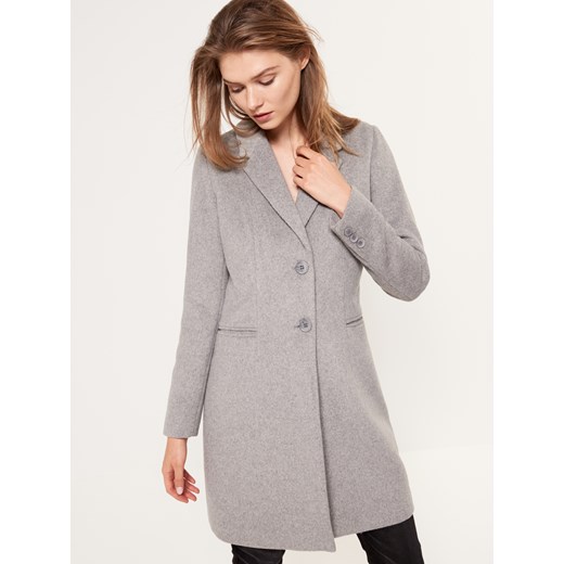 Mohito - Klasyczny płaszcz z wełną - Szary szary Mohito 40 