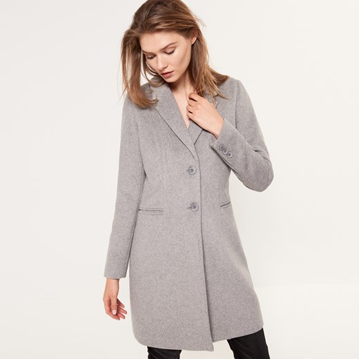 Mohito - Klasyczny płaszcz z wełną - Szary szary Mohito 38 