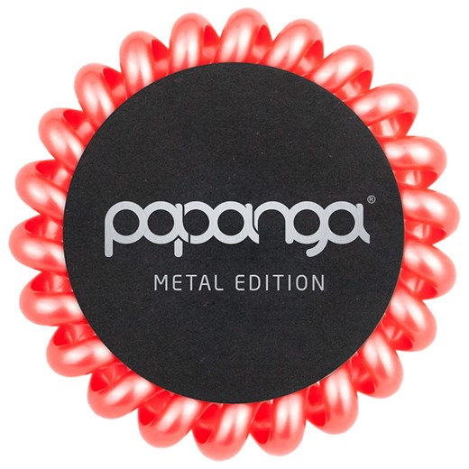 Papanga Metallic Coral Big | Elastyczna gumka do włosów (duża): metaliczny coral