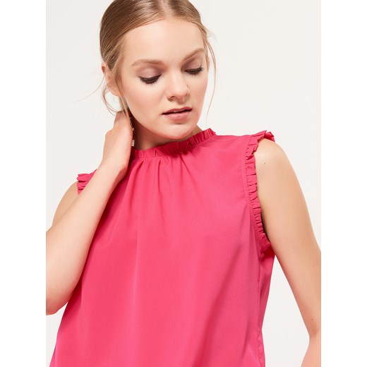 Mohito - Lekka bluzka z falbankami - Różowy