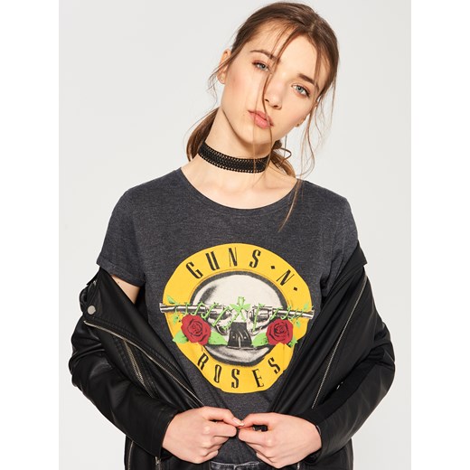 Sinsay - T-shirt guns n' roses - Szary