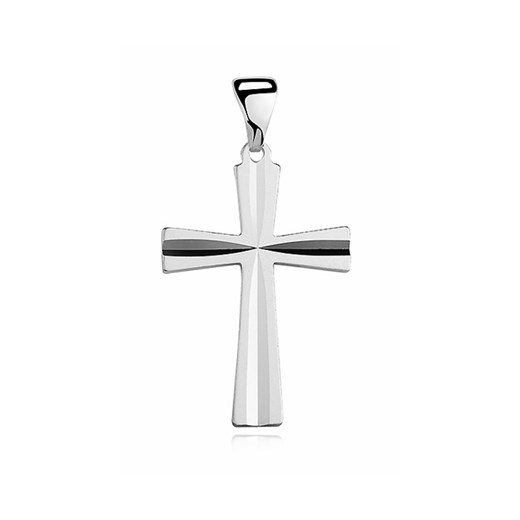 Srebrny krzyżyk krzyż diamentowany srebro 925 KD018 Sentiell szary  Valerio.pl