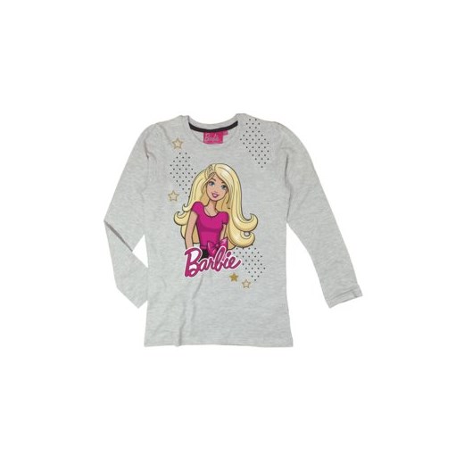 bluzka dziewczęca gładka, z printem, w kropki Barbie   110 okazja txm.pl 