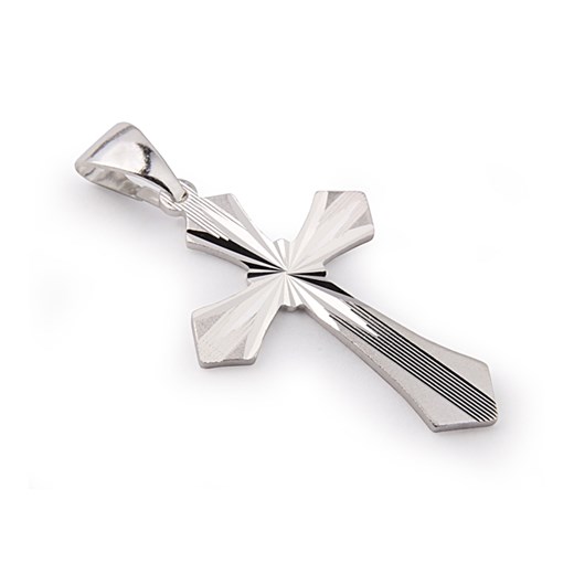 Srebrny rodowany krzyżyk krzyż diamentowany srebro 925 KD098