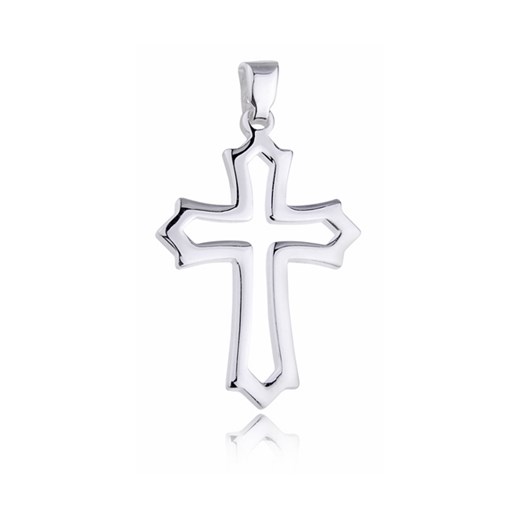 Srebrny rodowany krzyżyk krzyż gładki polerowany połysk srebro 925 KKS0017
