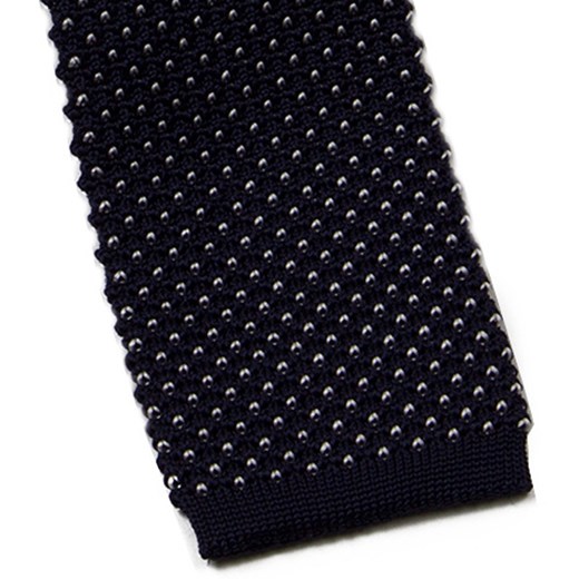 Granatowy krawat knit Hemley w białe kropeczki