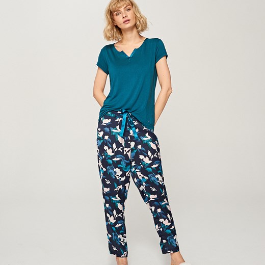Reserved - Dwuczęściowa piżama - Turkusowy Reserved turkusowy XL 