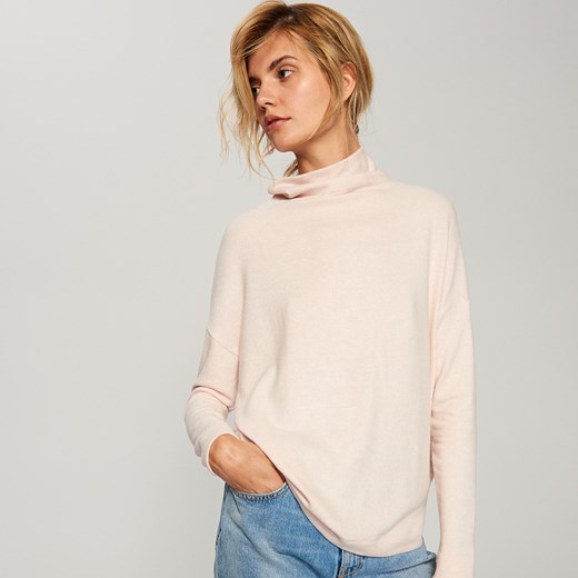 Reserved - Miękki sweter z półgolfem - Różowy bezowy Reserved XL 