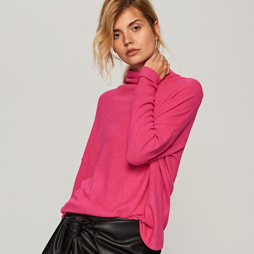 Reserved - Miękki sweter z półgolfem - Różowy rozowy Reserved XL 