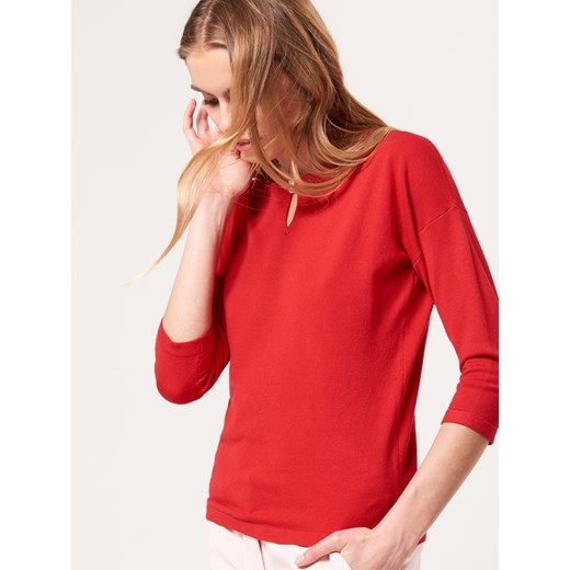 Mohito - Dopasowany sweter z biżuteryjną aplikacją - Czerwony Mohito pomaranczowy S 