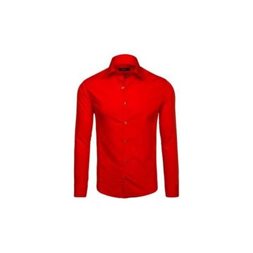 Koszula męska elegancka z długim rękawem czerwona Bolf 1703