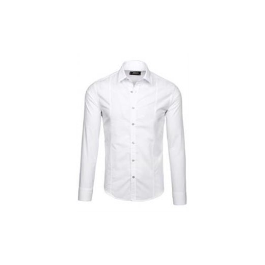Koszula męska elegancka z długim rękawem biała Bolf 6944