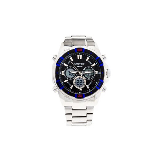 Zegarek męski na rękę stalowy czarno-niebieski Denley 202