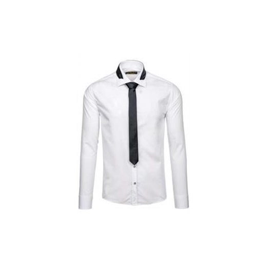 Koszula męska elegancka z długim rękawem biała Bolf 4714-1