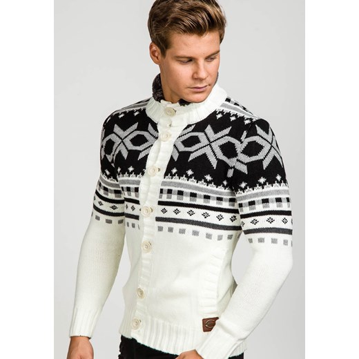 Sweter męski rozpinany biały Denley 585