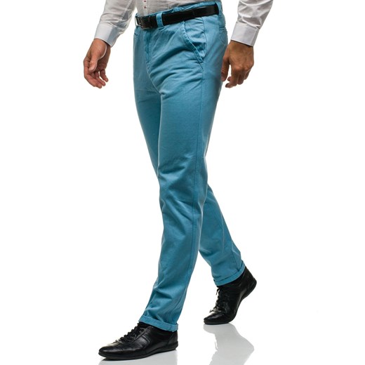 Spodnie chinosy męskie błękitne Denley 6188