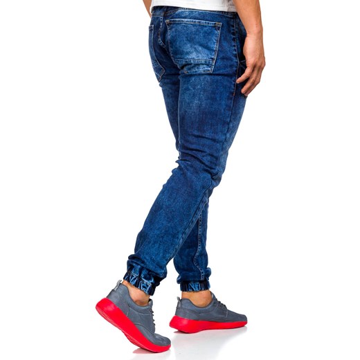 Spodnie jeansowe joggery męskie granatowe Denley 408-1