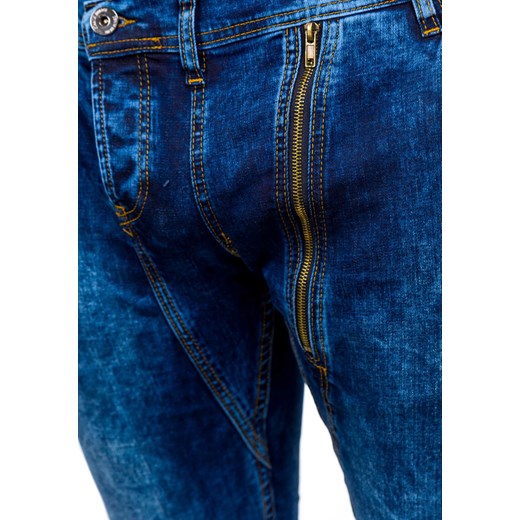 Spodnie jeansowe joggery męskie granatowe Denley 408-1