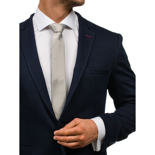 Elegancki krawat męski szary Denley K001
