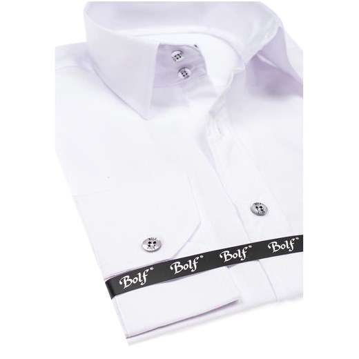 Koszula męska elegancka z długim rękawem biała Bolf 6928