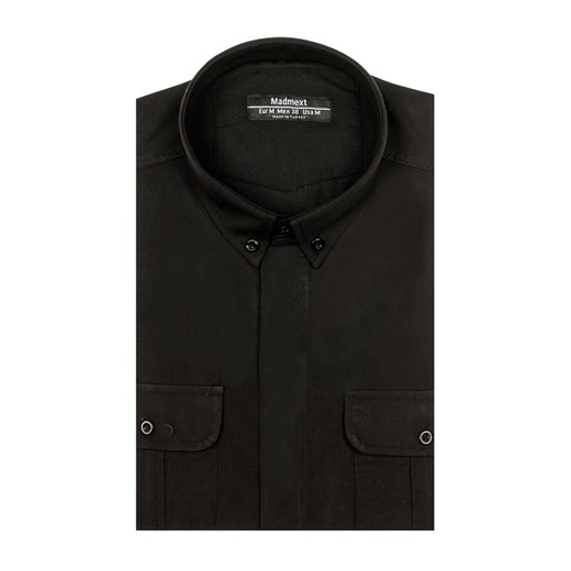 Koszula męska elegancka z długim rękawem czarna Denley 0780