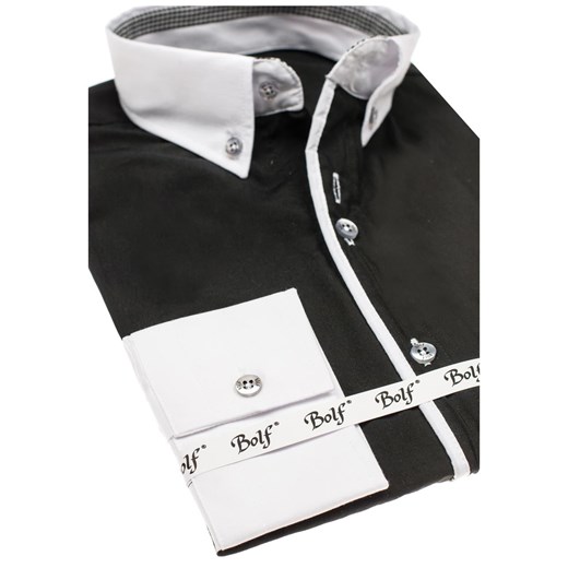 Koszula męska elegancka z długim rękawem czarna Bolf 6919