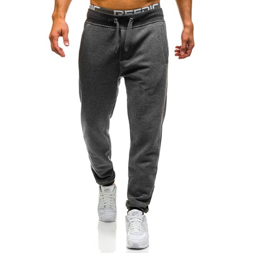 Spodnie dresowe joggery męskie grafitowe Denley AK12