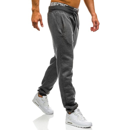 Spodnie dresowe joggery męskie grafitowe Denley AK12