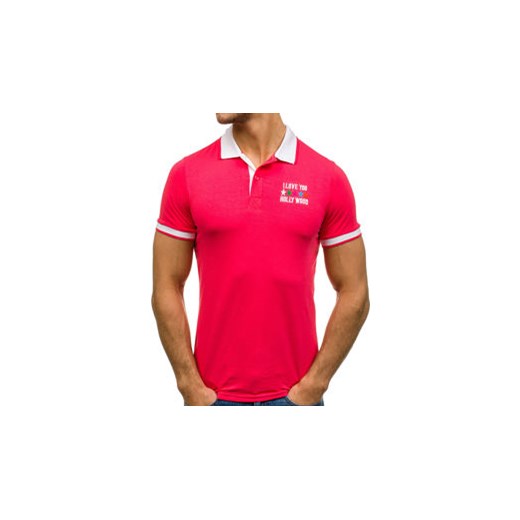 Koszulka polo męska różowa Denley X123