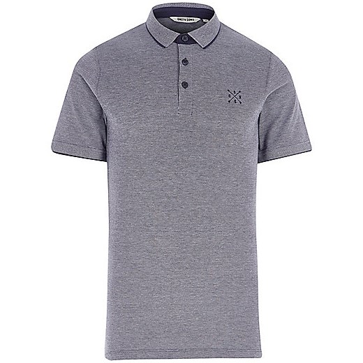 Blue Only & Sons tipped polo shirt  szary River Island  