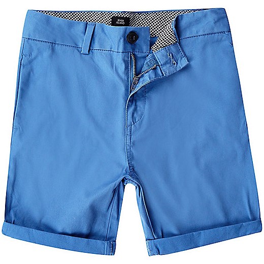 Boys blue chino shorts  niebieski River Island  