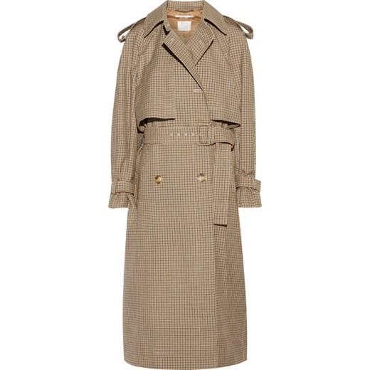 Checked wool trench coat    NET-A-PORTER