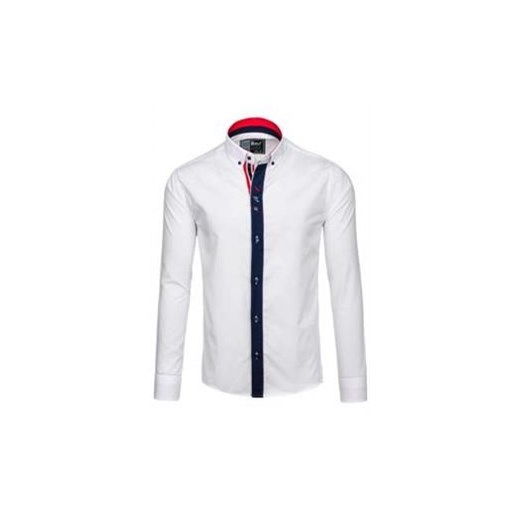 Koszula męska elegancka z długim rękawem biała Bolf 5827-1