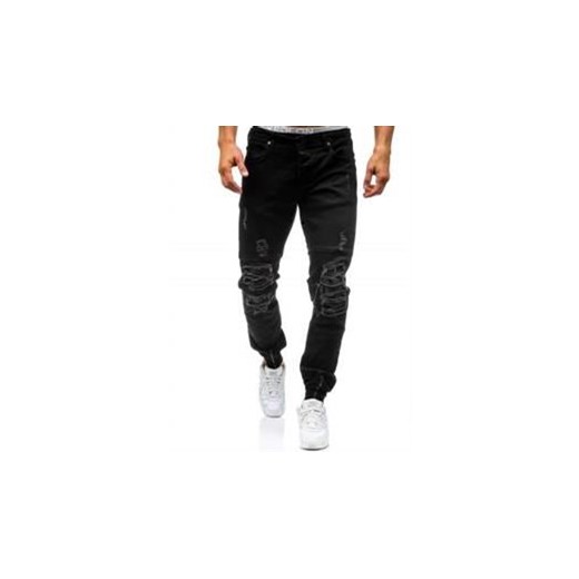 Spodnie jeansowe joggery męskie czarne Denley 456