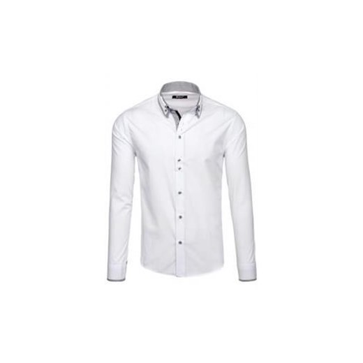 Koszula męska elegancka z długim rękawem biała Bolf 6929