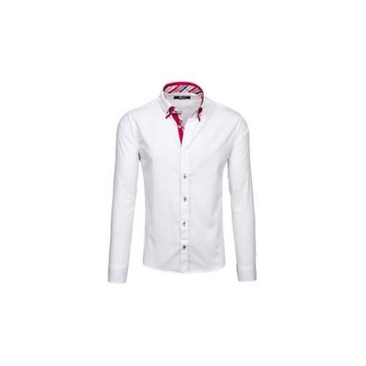 Koszula męska elegancka z długim rękawem biała Bolf 6895