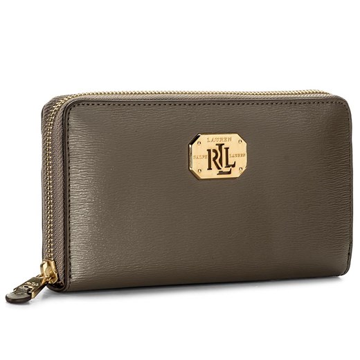 Duży Portfel Damski LAUREN RALPH LAUREN - Lrl Zip Wallet-Eml 432600074031 Falcon Lauren Ralph Lauren szary  eobuwie.pl