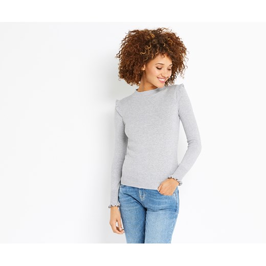 TURTLE NECK FRILL KNIT  Oasis   