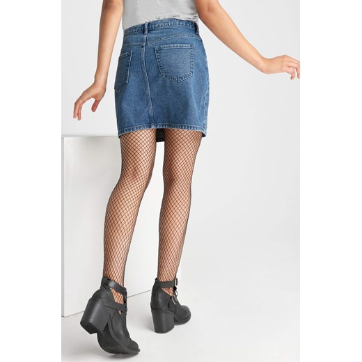 Jeansowa mini-spódniczka z dżetami niebieski Orsay 32 orsay.com