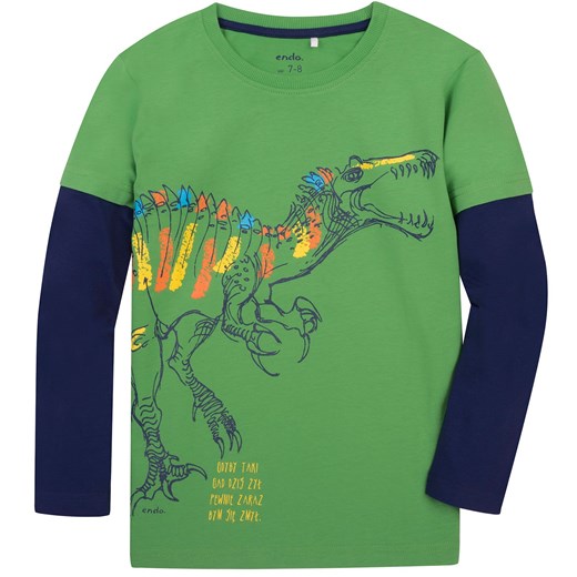 Koszulka z długimi, odcinanymi rękawami dla chłopca 9-13 lat Endo zielony 140 endo.pl