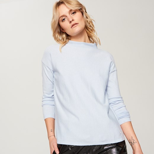 Reserved - Miękki sweter z półgolfem - Niebieski