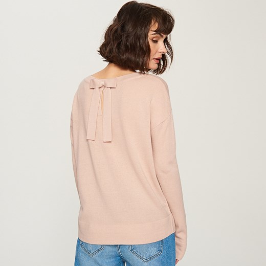 Reserved - Sweter z kokardką z tyłu - Różowy