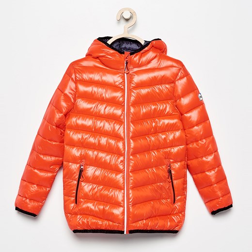 Reserved - Pikowana kurtka z kapturem - Pomarańczo