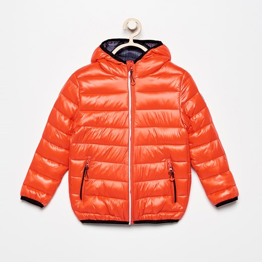 Reserved - Pikowana kurtka z kapturem - Pomarańczo