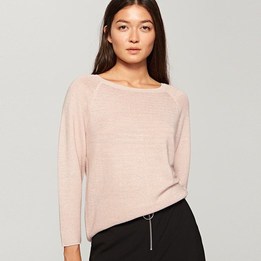 Reserved - Sweter z ozdobnym dekoltem z tyłu - Różowy