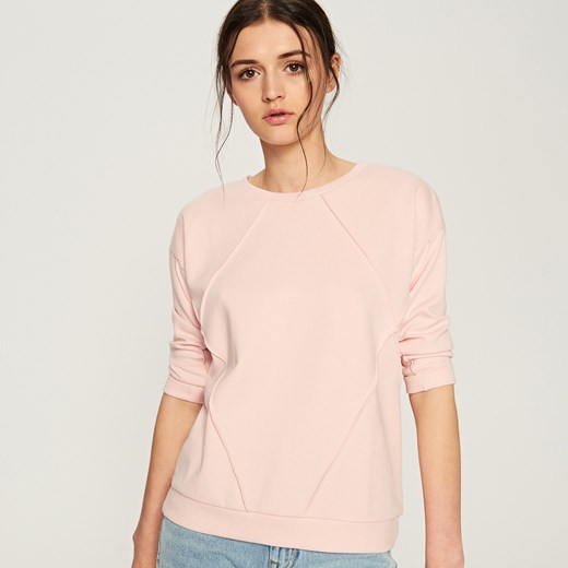 Reserved - Bluza z przeszyciami - Różowy